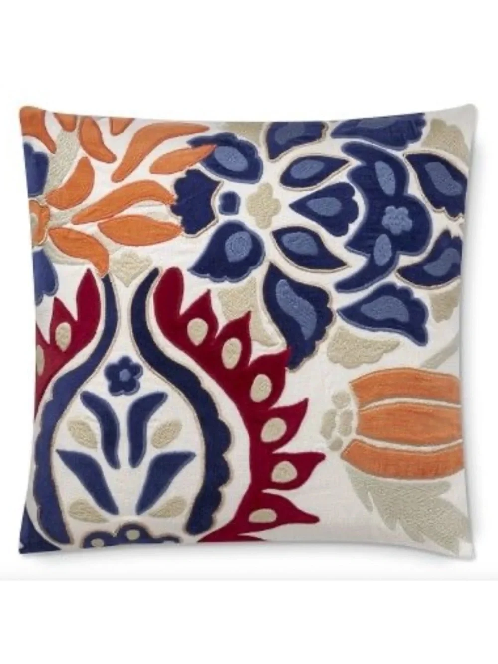 1 Williams Sonoma Izlara Floral Applique Throw Pillow Cover 20
